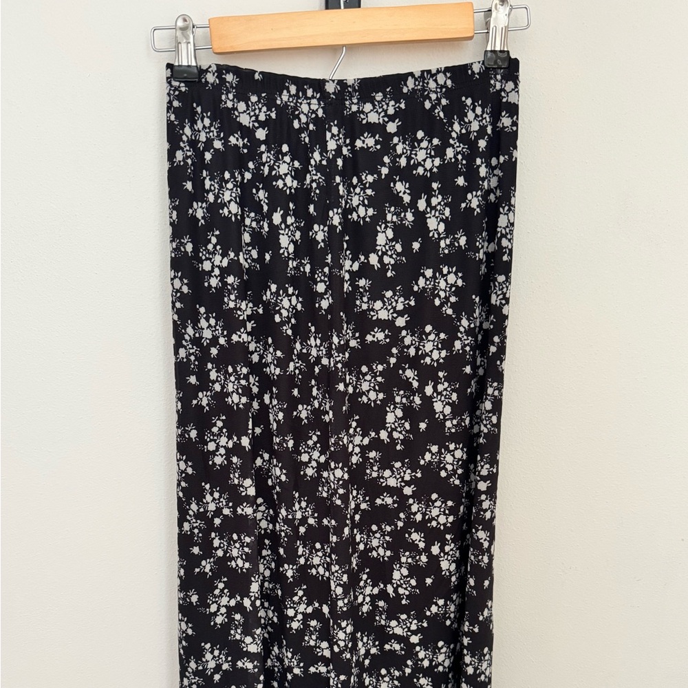 Floral Black and White Women's Maxi Skirt